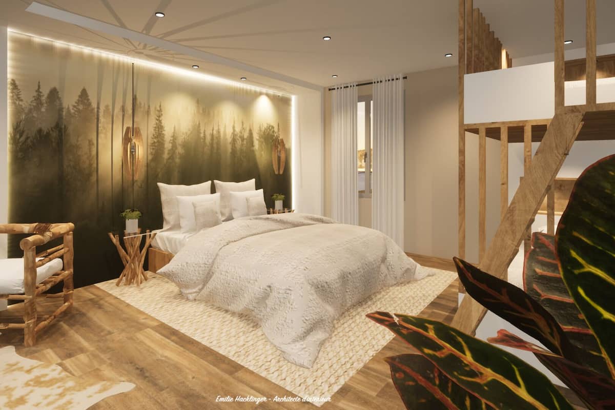 Rideaux occultants, chambres insonorisées, fer et planche à repasser
