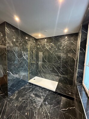 Shower, hair dryer, bidet, soap