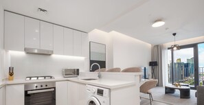 Apartment, Balcony, City View | Private kitchen - LUX The Business Bay Executive Suite (Dubai)