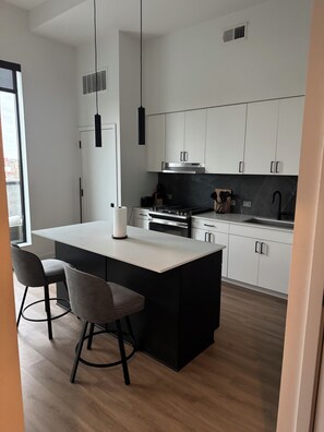 Private kitchen - Cozy 1-bedroom apartment in superb EaDo Houston with AC and gym (Houston)