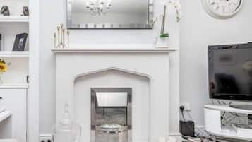 TV, fireplace, video games