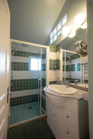 Hair dryer, towels, soap, shampoo - Charming Breton house, breathtaking sea view, garden and large grounds (Pleubian)