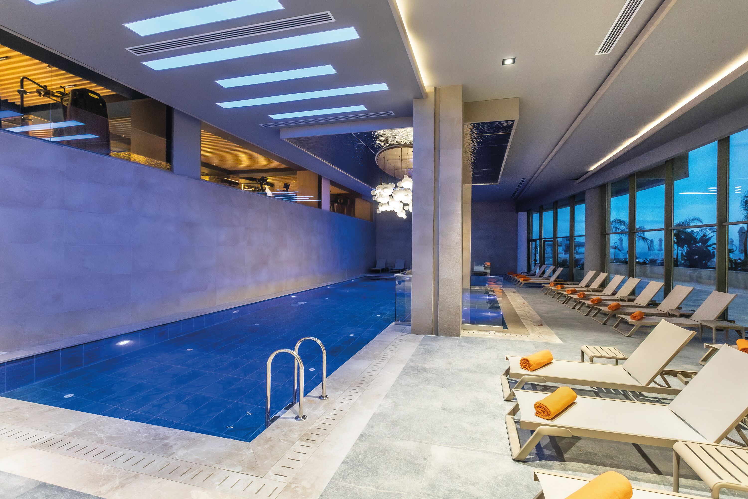 Indoor pool, 2 outdoor pools, open 8:00 AM to 7:00 PM, pool umbrellas