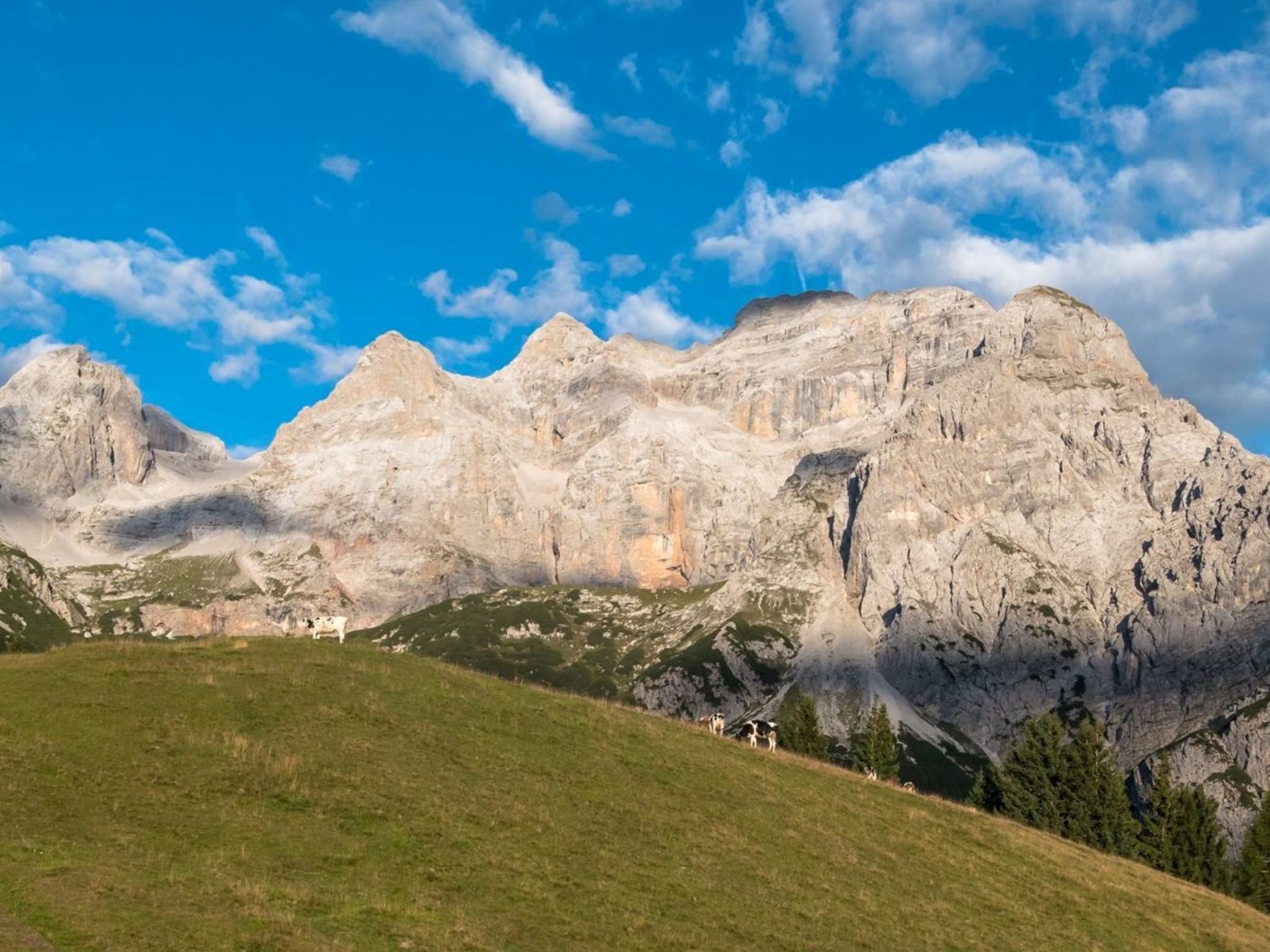 Un paisaje montañoso con cielo despejado.