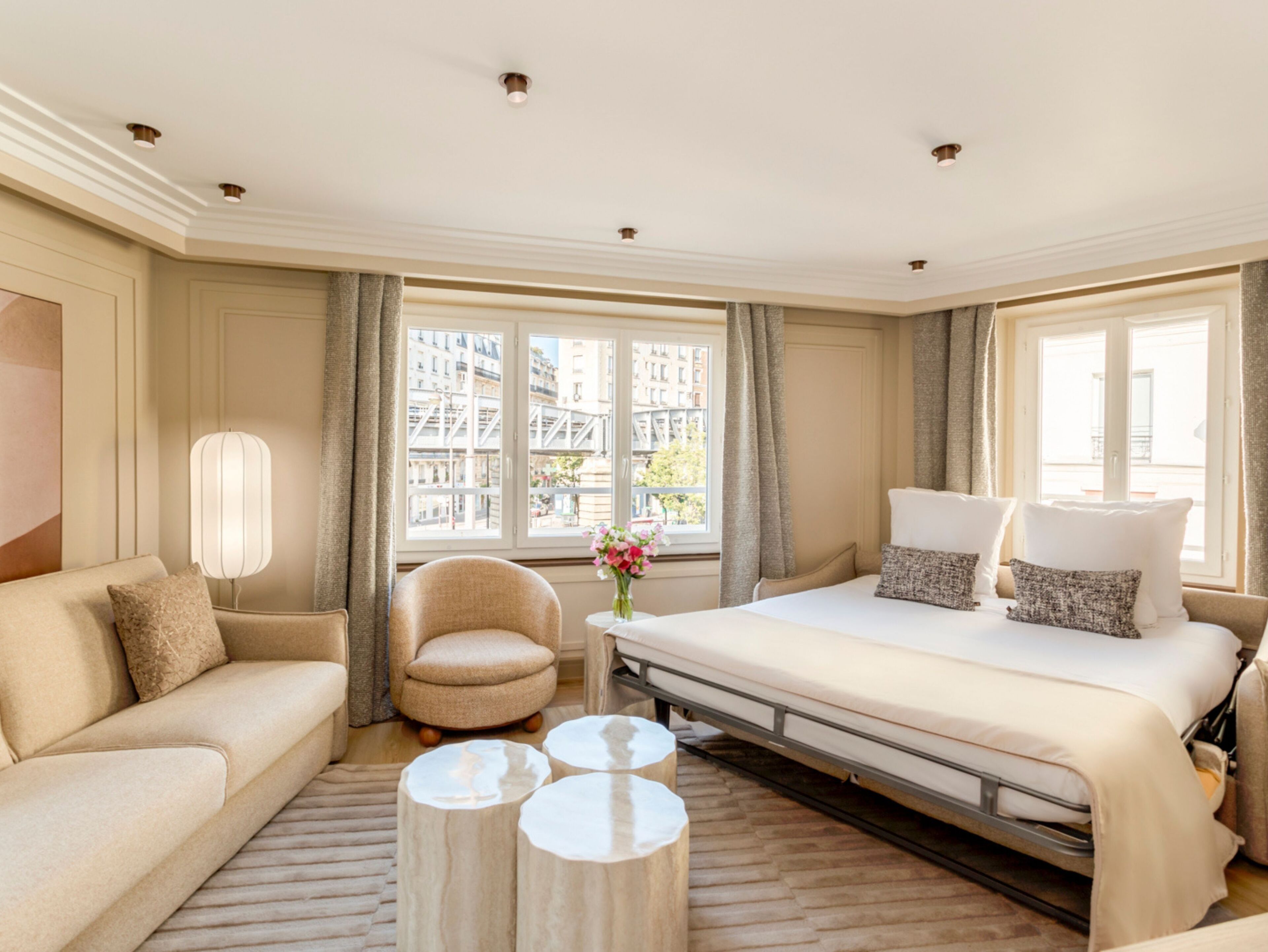 Appartement | Coin séjour | TV connectée, Netflix, services de streaming, espaces bureaux