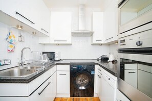 Microwave, oven, stovetop, dishwasher