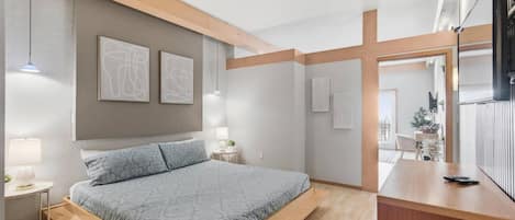 1 slaapkamer, een bureau, een strijkplank/strijkijzer, gratis wifi