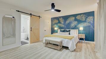 4 slaapkamers, een strijkplank/strijkijzer, wifi, beddengoed