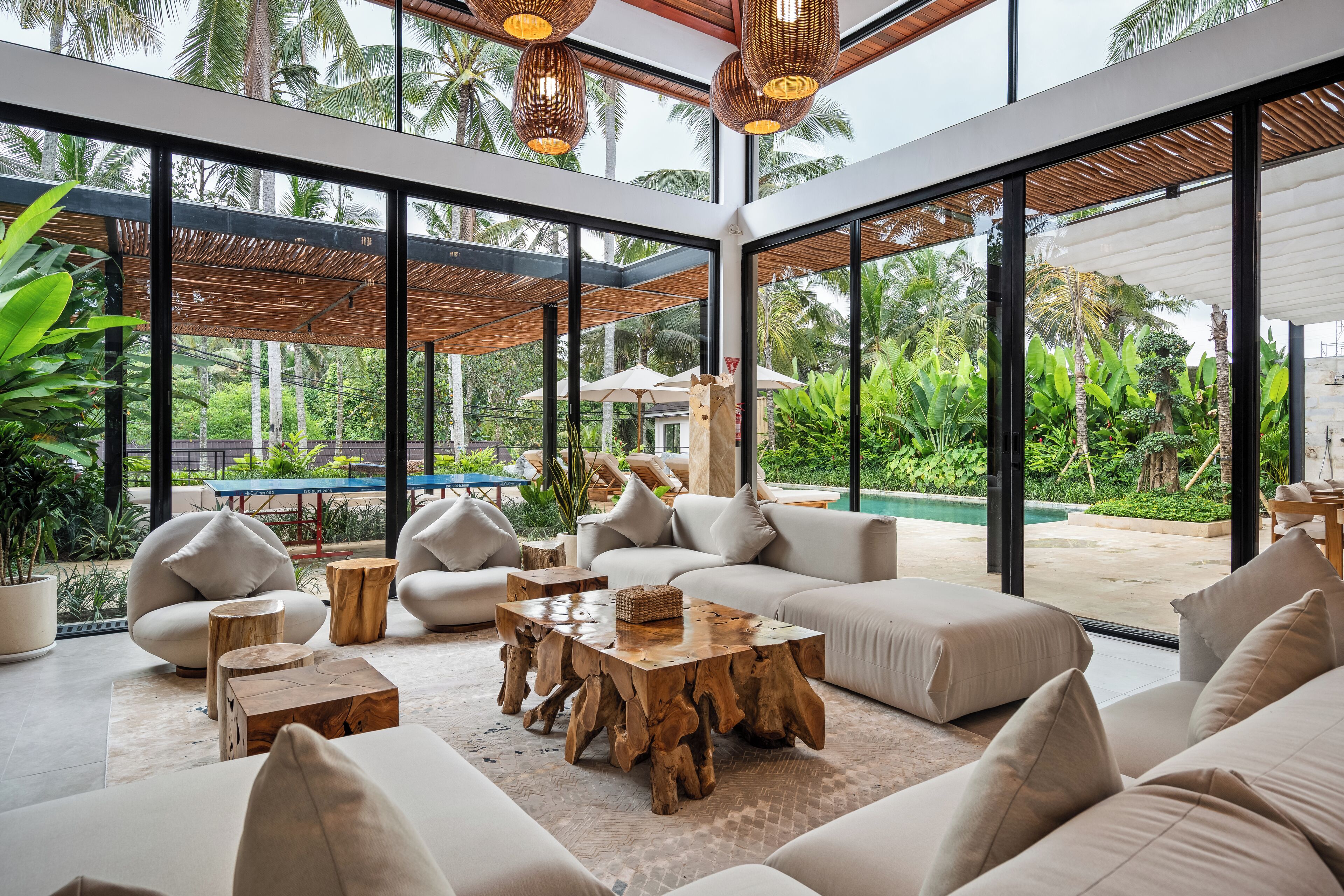 Senior Villa, 4 Bedrooms, Private Pool | Living room | 43-inch Smart TV with satellite channels