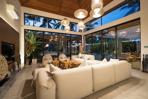 4br Cendana Villa with Private Pool | Living room | 43-inch Smart TV with satellite channels