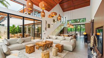 4br Cendana Villa with Private Pool | Living room | 43-inch Smart TV with satellite channels