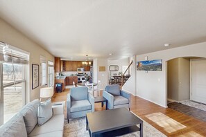 TV, fireplace, video games, DVD player - Family-Friendly home with dog friendly amenities, game room & mountain views (Colorado Springs)