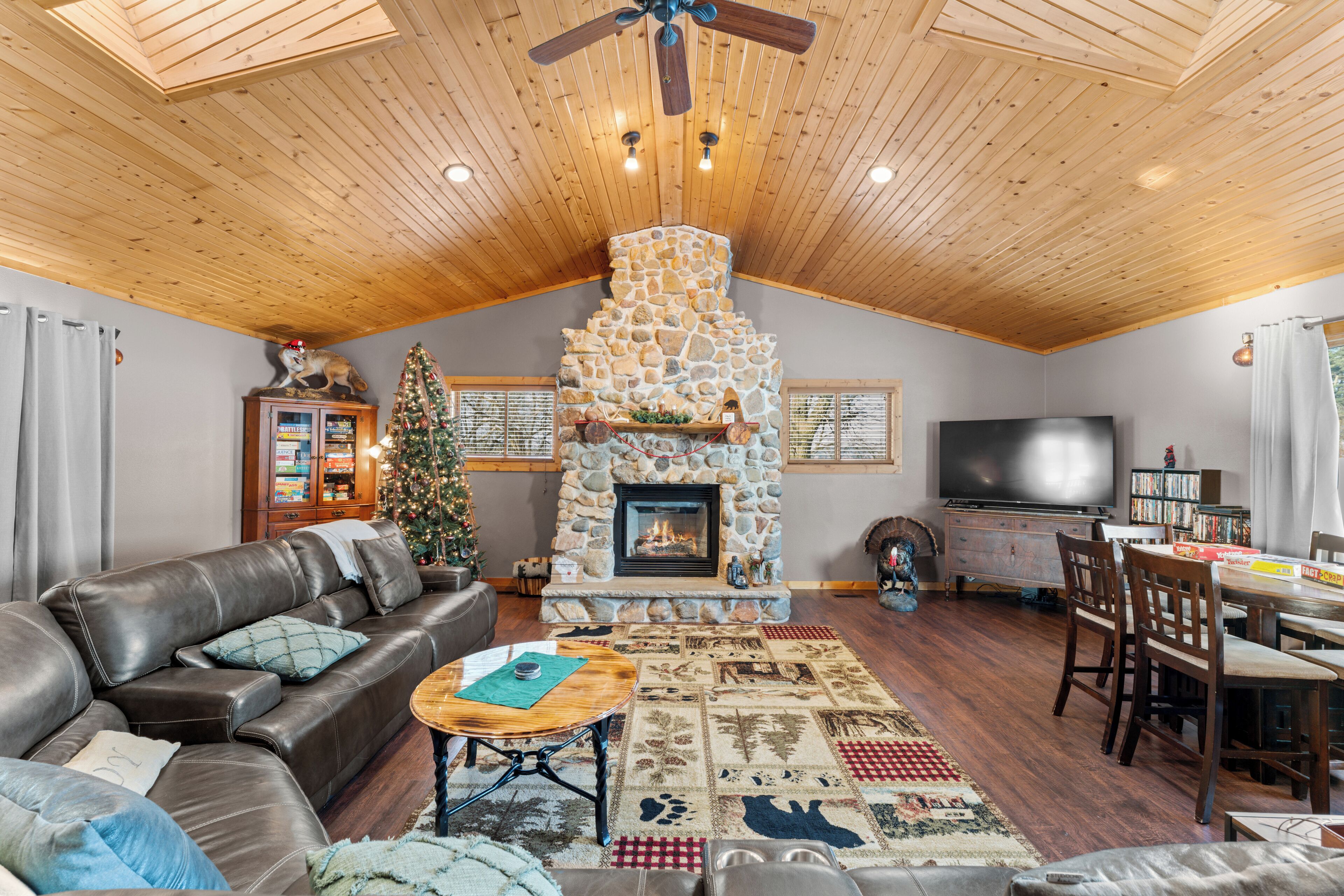 Älytelevisio, takka, videopelejä, DVD-soitin