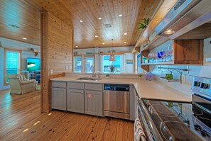 Fridge, oven, stovetop, dishwasher - Port A Retreat • Balcony + Ocean View + Near Beach | Beachview 54 (Port Aransas)