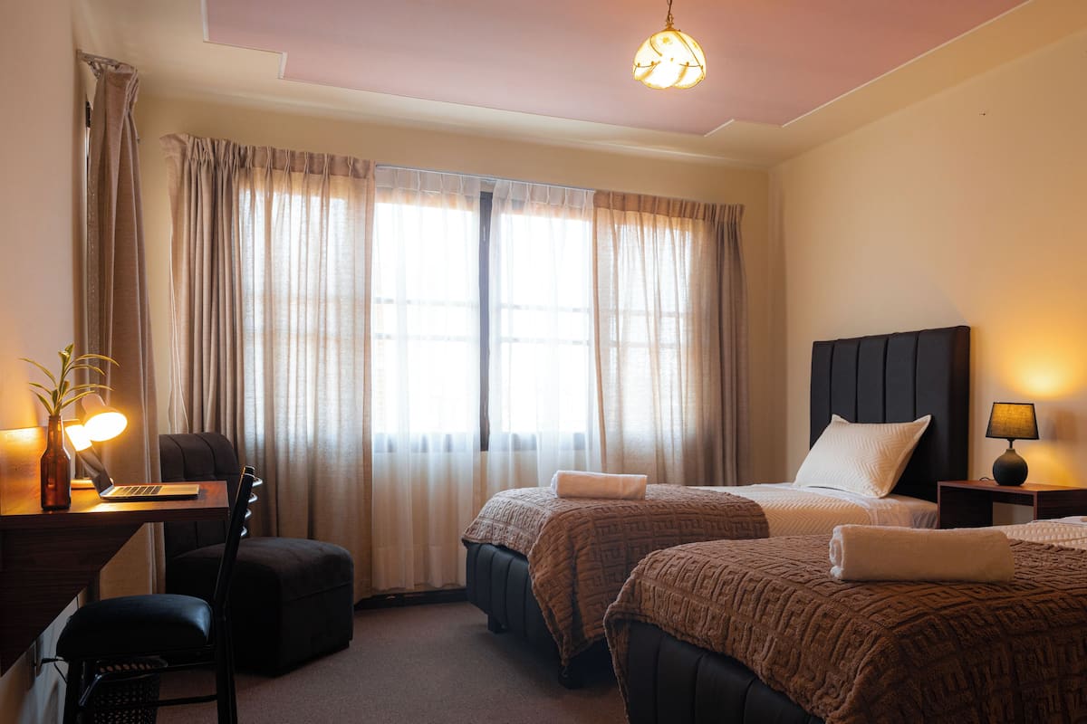 Desk, laptop workspace, free WiFi