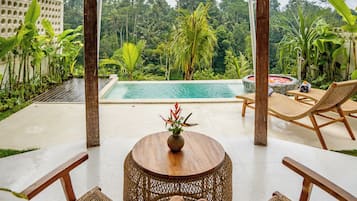 Villa Deluxe, 1 très grand lit, patio, vue vallée | Terrasse/Patio