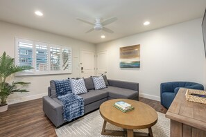 Living area - Steps to the Shore – Ground Floor 1BR - Unit 3 (Oceanside)