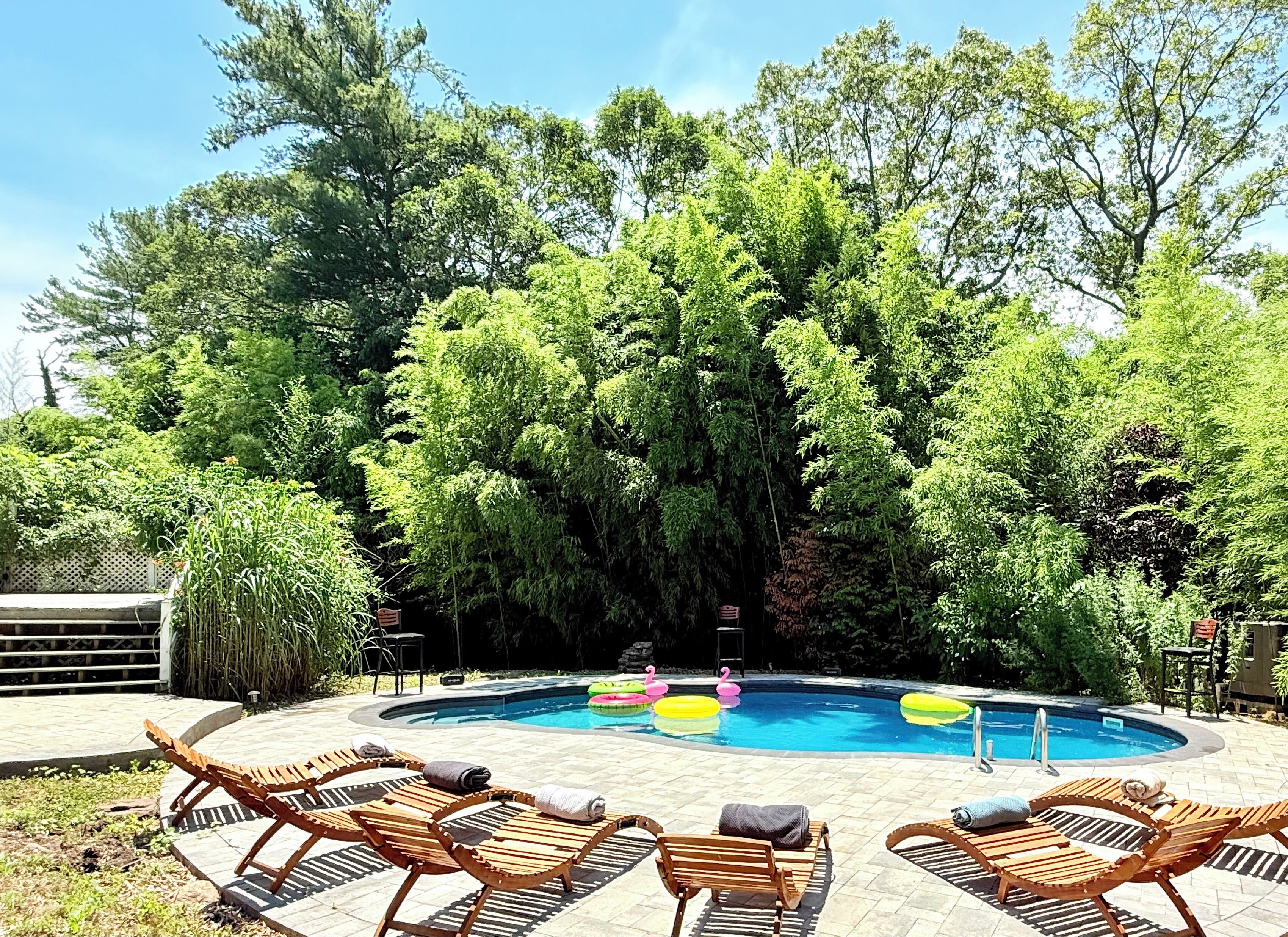 Piscine extérieure, piscine chauffée