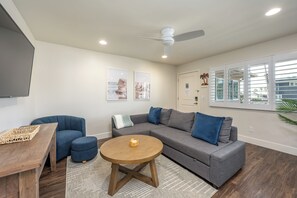 Living area - Steps to the Shore – Top Floor 1BR - Unit 6 (Oceanside)