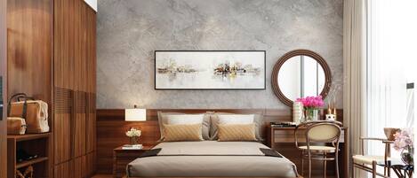 Family Quadruple Room, City View | In-room safe, desk, laptop workspace, soundproofing