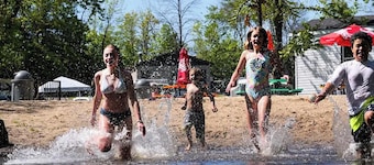Adorable bungalow in a family-friendly campground in Chippewa Falls, Wisconsin.