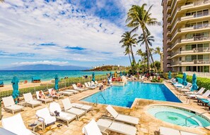 A heated pool - Maui Resort Rentals: The Whaler 762 - 7th-Floor Studio, Stunning Pacific Ocean and Black Rock Views! (Lahaina)