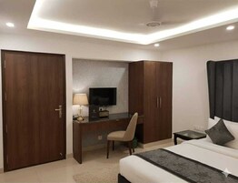 In-room safe, desk, laptop workspace, blackout drapes