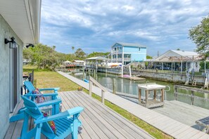 Terrace/patio - Heated Pool, Walk to Beach, 40’ Boat Dock, Kayak, Paddle Board, Fishing, $300 in Free Tickets! (St. Augustine)