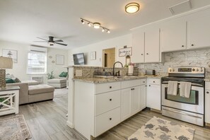 Microwave, stovetop, dishwasher, coffee/tea maker - Walk to Shops & Dining: Downtown Stuart Home! (Stuart)