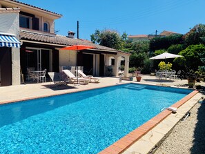 Pool - Superb Villa Antibes Juan Cannes Heated Pool (Antibes)