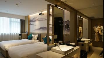 Deluxe Twin Room, City View | In-room safe, blackout drapes, soundproofing, iron/ironing board