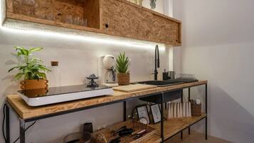 Chambre Double Deluxe, balcon | Cuisine privée