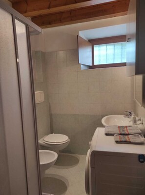 Shower, hair dryer, bidet, towels - Lovely apartment with garden and parking space in Belluno (Belluno)