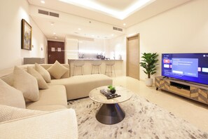 Living area - 1 BR Burj Khalifa View Sterling East (Dubai)