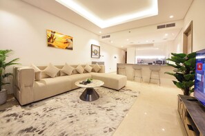 Living area - 1 BR Burj Khalifa View Sterling East (Dubai)