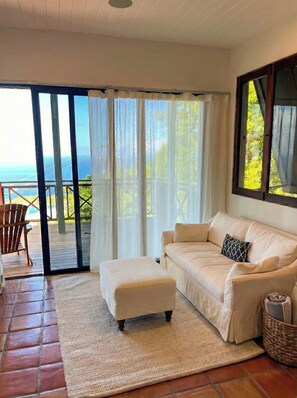 Smart TV - 🌿 Private Ocean View Villa Near Brewer’s Bay Beach | Hillside Retreat (GreenBanks)