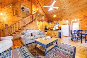 House (2 Bedrooms) | Interior - Creek On-site! Cabin 7 Mi to Cataloochee Ski Area (Maggie Valley)