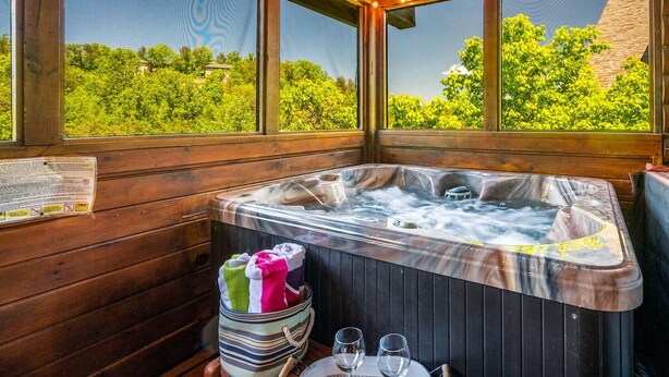 Unclassified image, 1 of 47, button - Townhome Cabin, Indoor/Outdoor Swimming Pool & Foosball (PIGEON FORGE)
