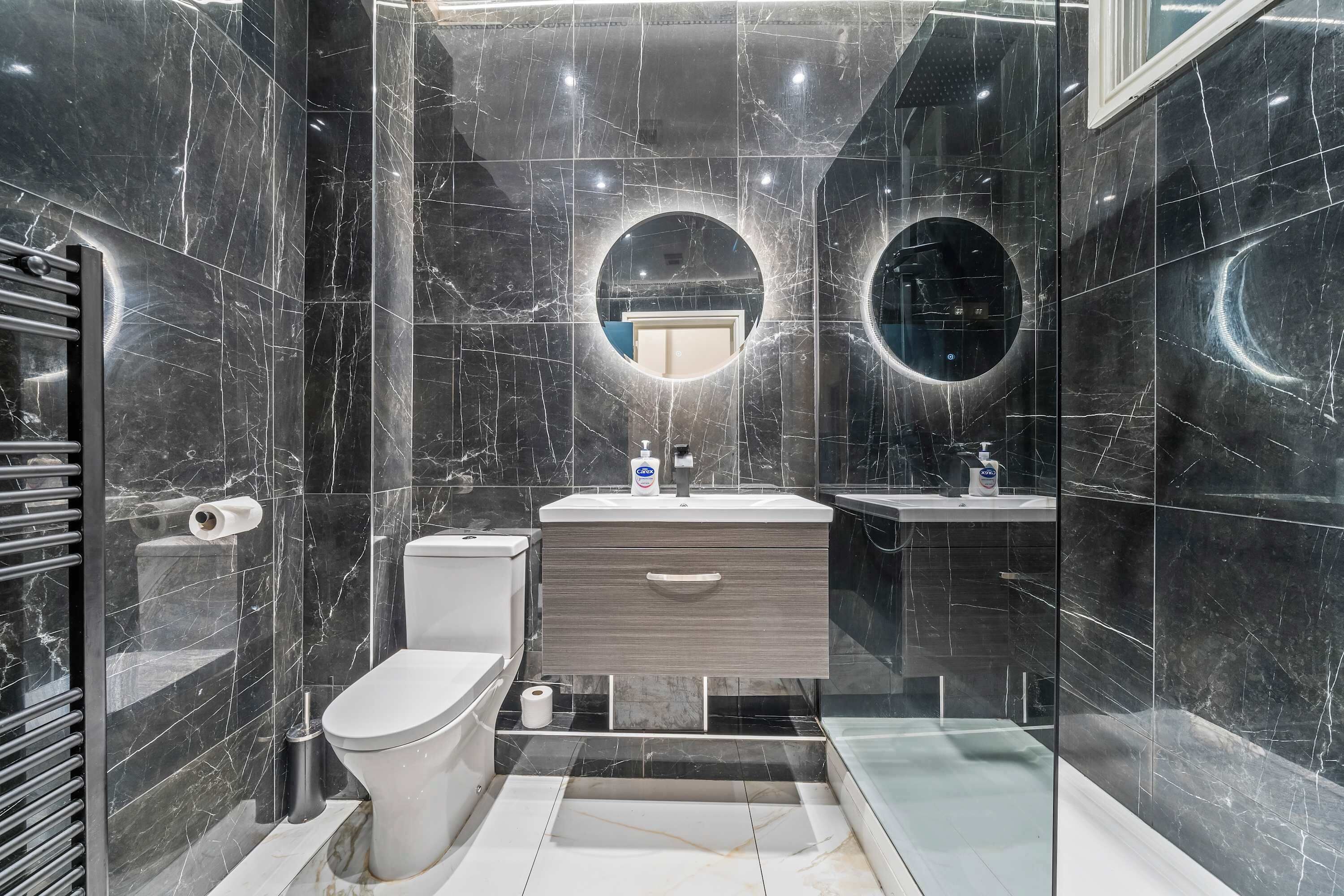 Shower, hair dryer