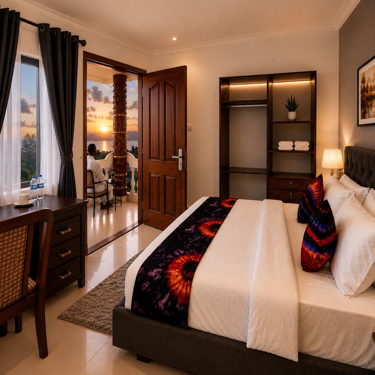 Deluxe Double Room, Balcony, Lake View | Desk, iron/ironing board, free WiFi