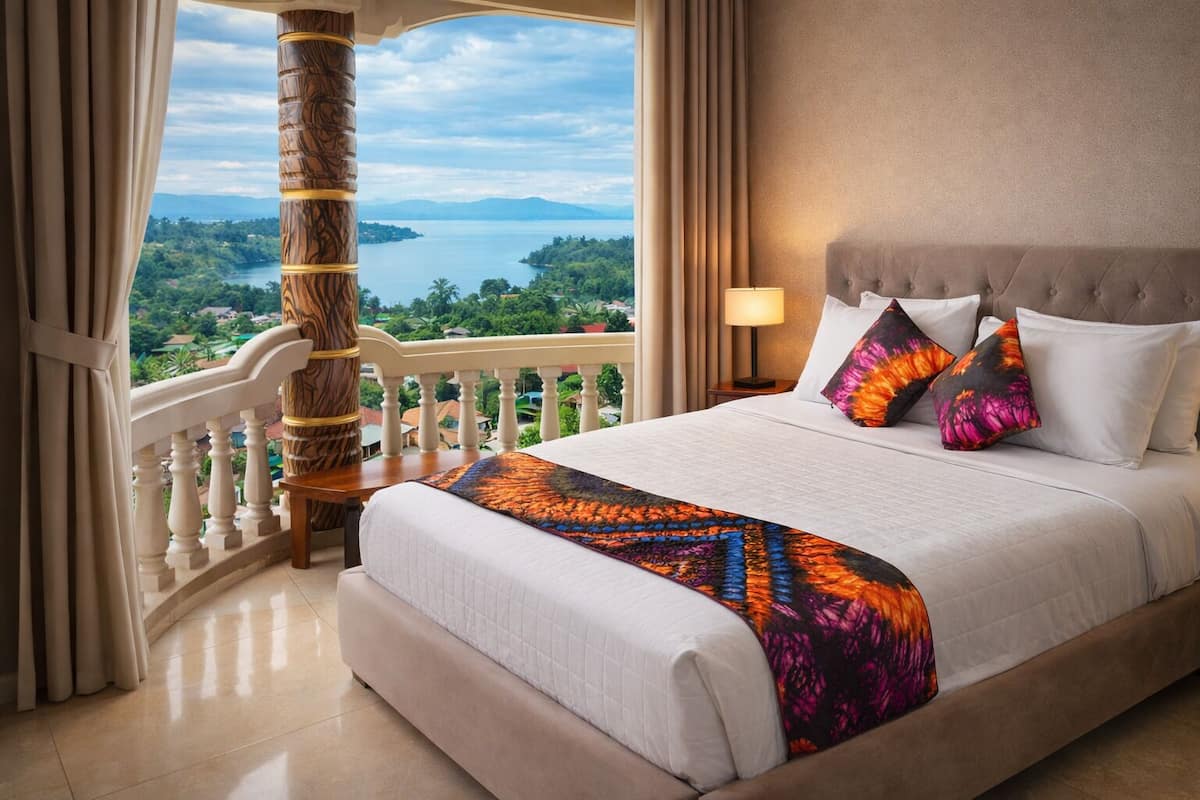 Habitación doble Deluxe, balcón, vista al lago | Escritorio, tabla de planchar con plancha y wifi gratis