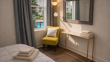 1 slaapkamer, een bureau, een strijkplank/strijkijzer, gratis wifi