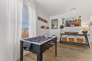 Stylish gaming area designed for relaxing and having fun