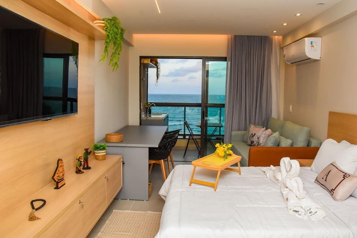 Apartamento conforto, 1 cama Queen e sofá-cama | Wi-Fi de cortesia