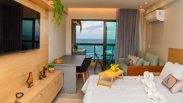 Apartamento conforto, 1 cama Queen e sofá-cama | Roupas de cama premium, individualmente decorados