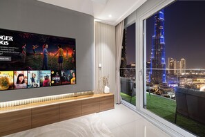 Luksus-loftsleilighet, byutsikt | Oppholdsområde