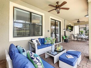 Outdoor dining - Family Fun ChampionsGate Villa w/ 2 Theaters, Pool & Game Rooms (Champions Gate)