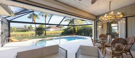 Piscine extérieure, piscine chauffée