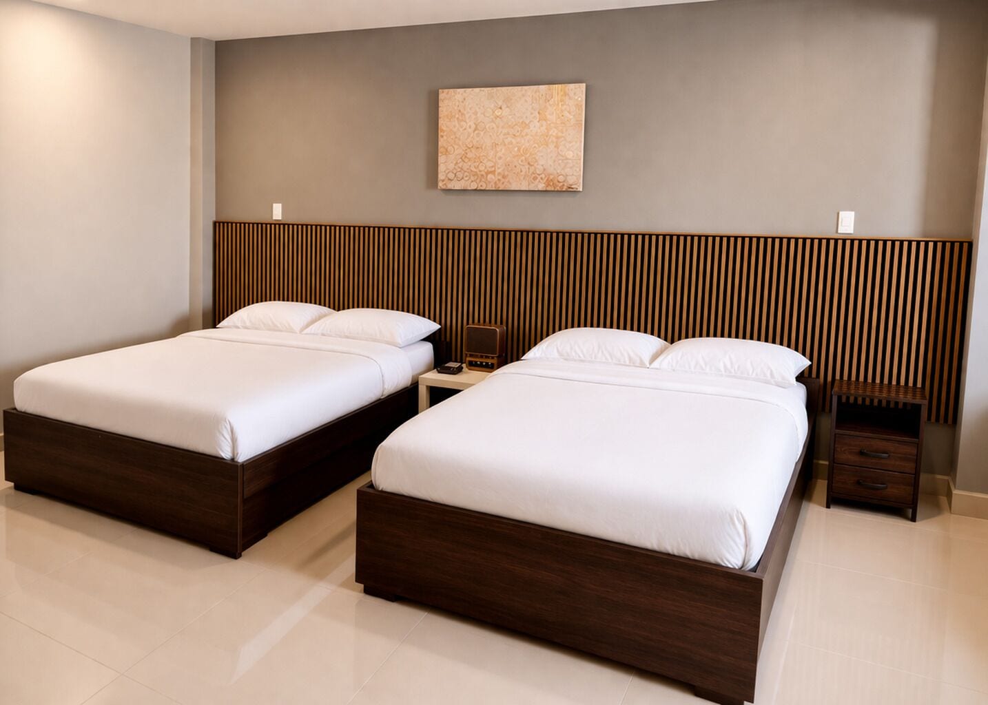 Deluxe Room, 2 Queen Beds, Garden View | Desk, laptop workspace, iron/ironing board, free WiFi