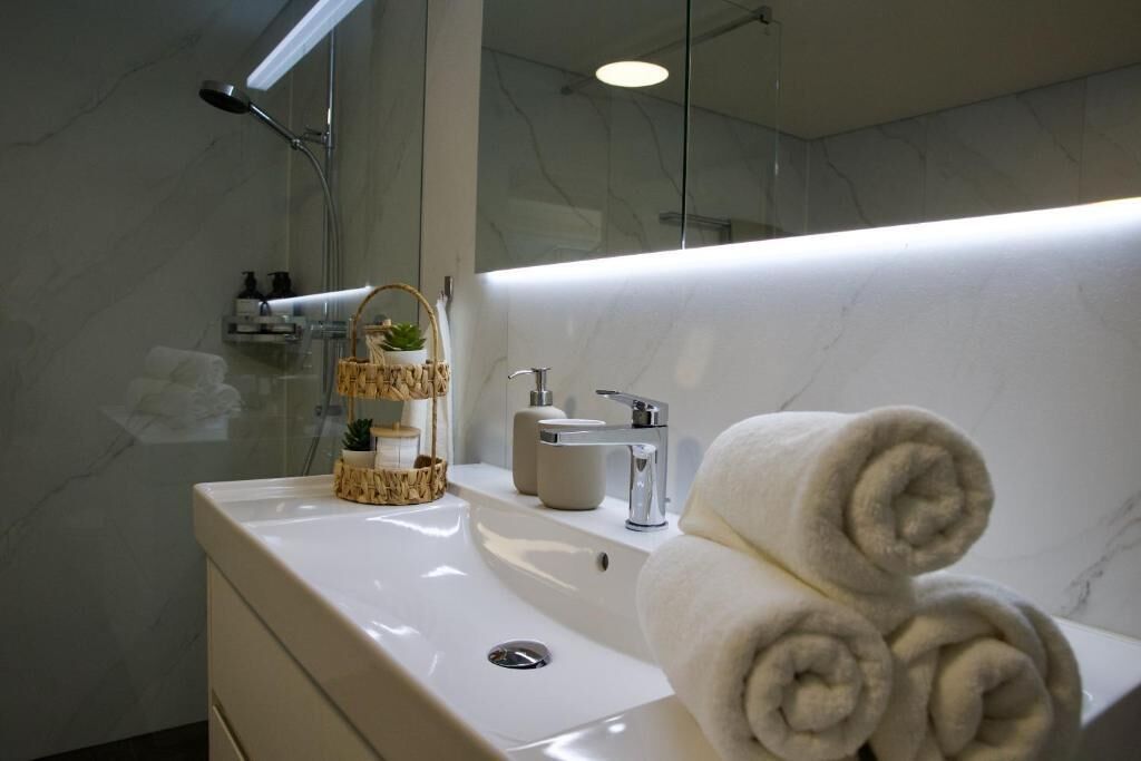 Asciugacapelli, asciugamani, sapone, shampoo